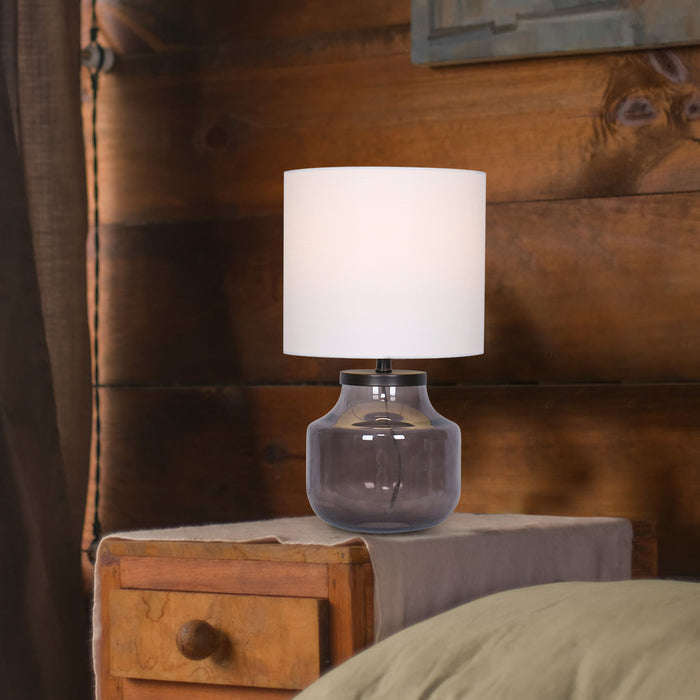 19"H Smokey Glass Grey Table Lamp