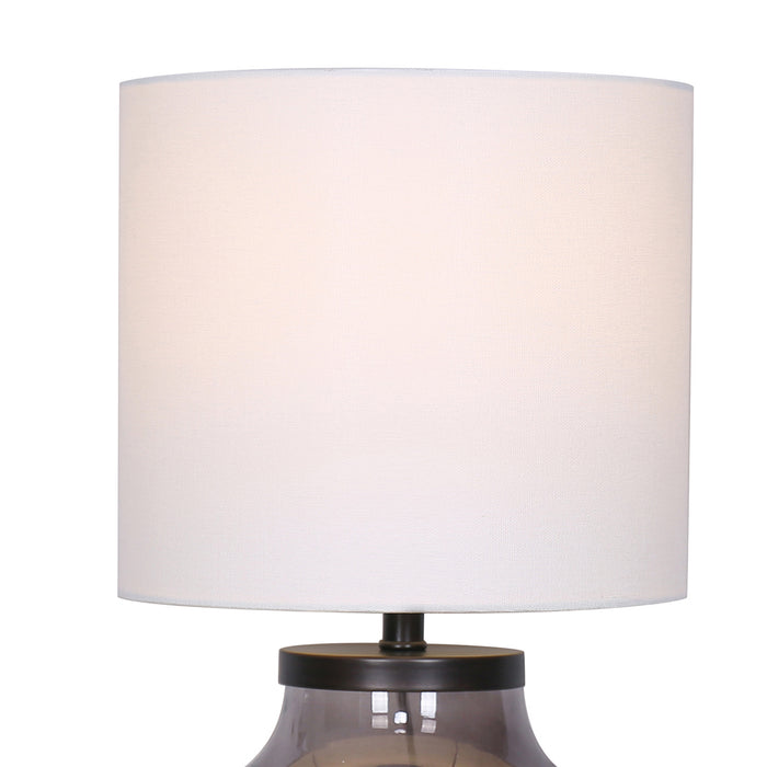 19"H Smokey Glass Grey Table Lamp