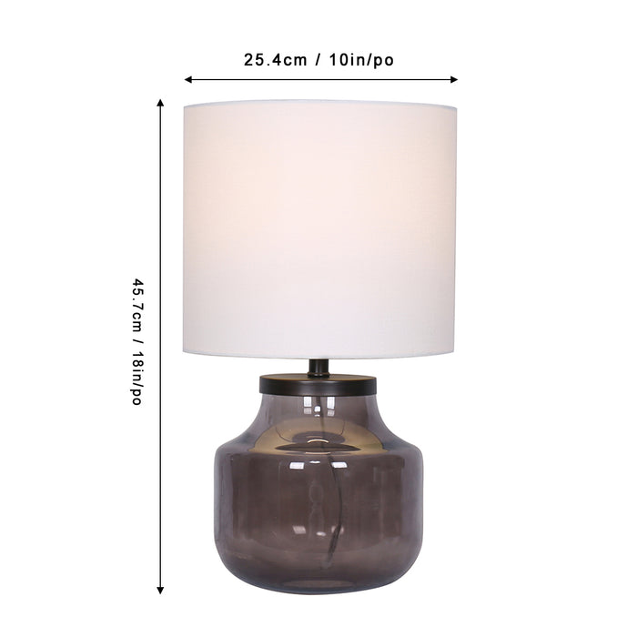 19"H Smokey Glass Grey Table Lamp