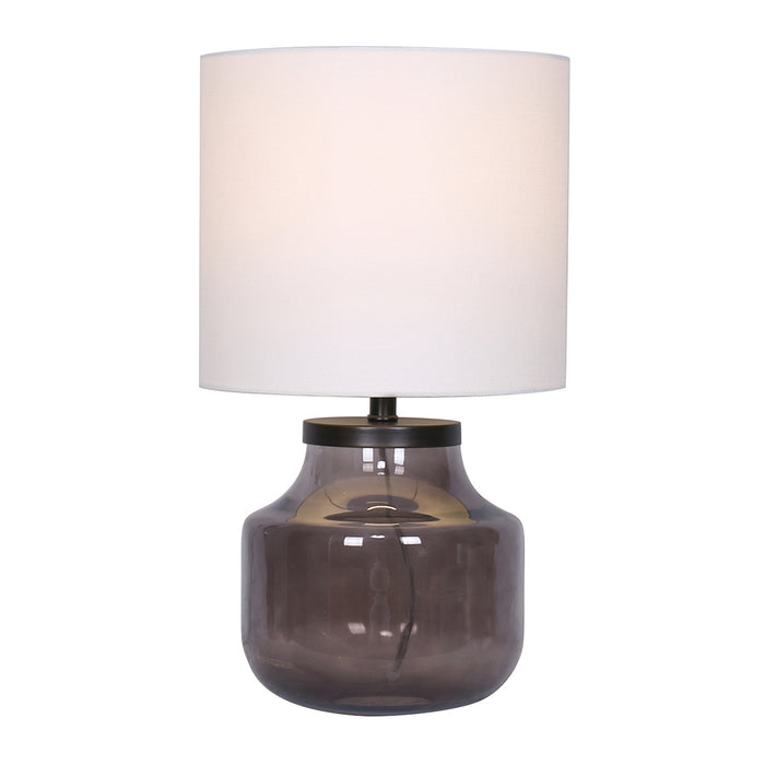 19"H Smokey Glass Grey Table Lamp