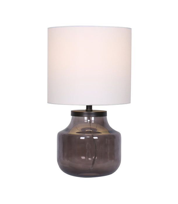 19"H Smokey Glass Grey Table Lamp