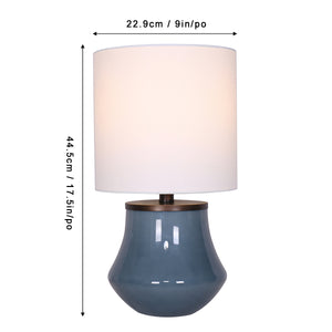 18"H Blue Glass Table Lamp