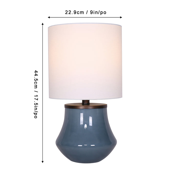 18"H Blue Glass Table Lamp