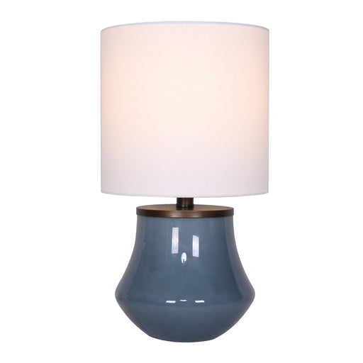 18"H Blue Glass Table Lamp