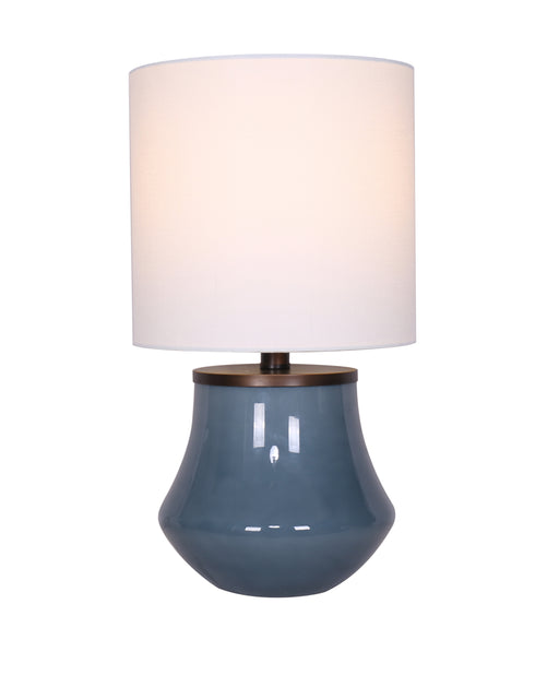 18"H Blue Glass Table Lamp