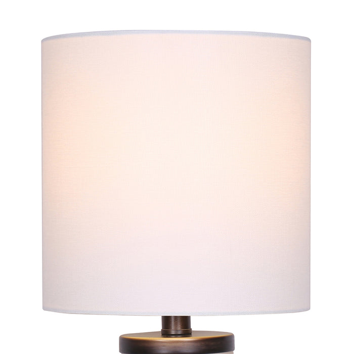 18"H White Glass Table Lamp