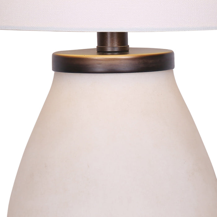 18"H White Glass Table Lamp