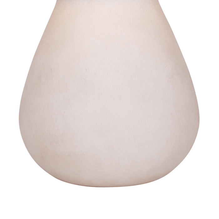 18"H White Glass Table Lamp