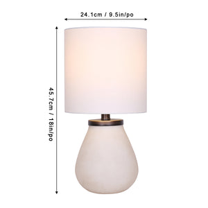 18"H White Glass Table Lamp