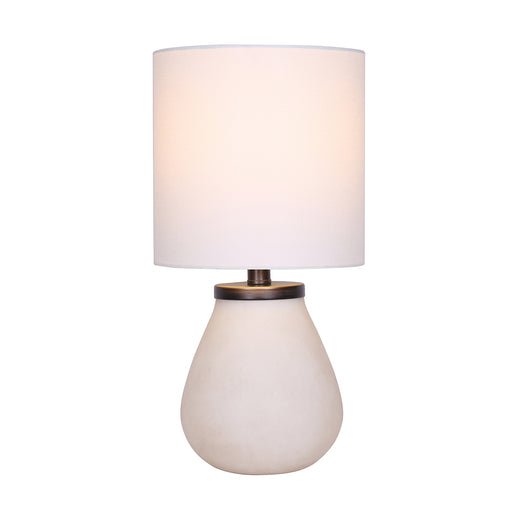 18"H White Glass Table Lamp