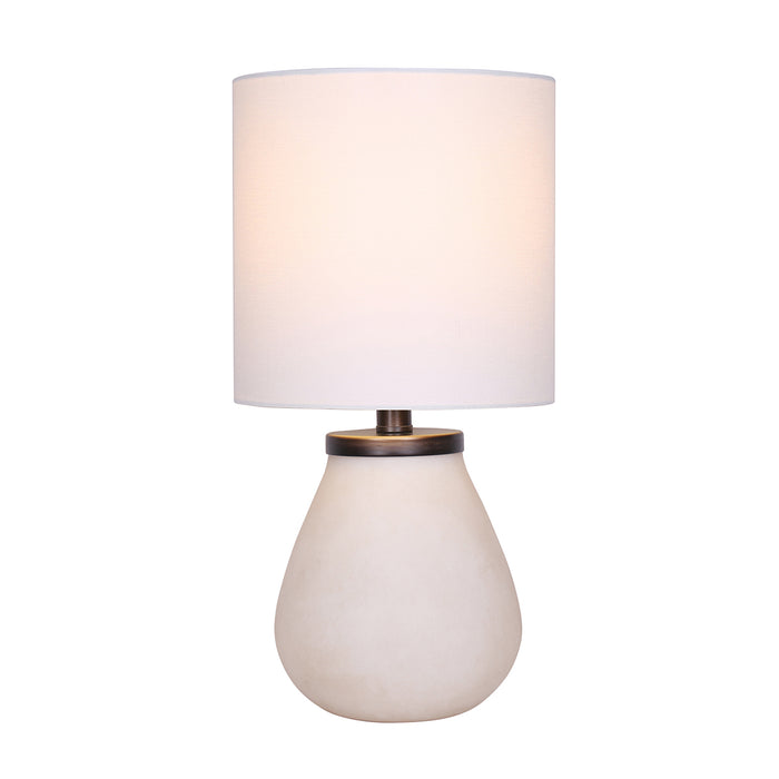 18"H White Glass Table Lamp