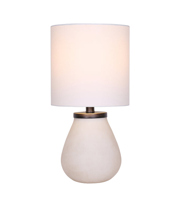 18"H White Glass Table Lamp