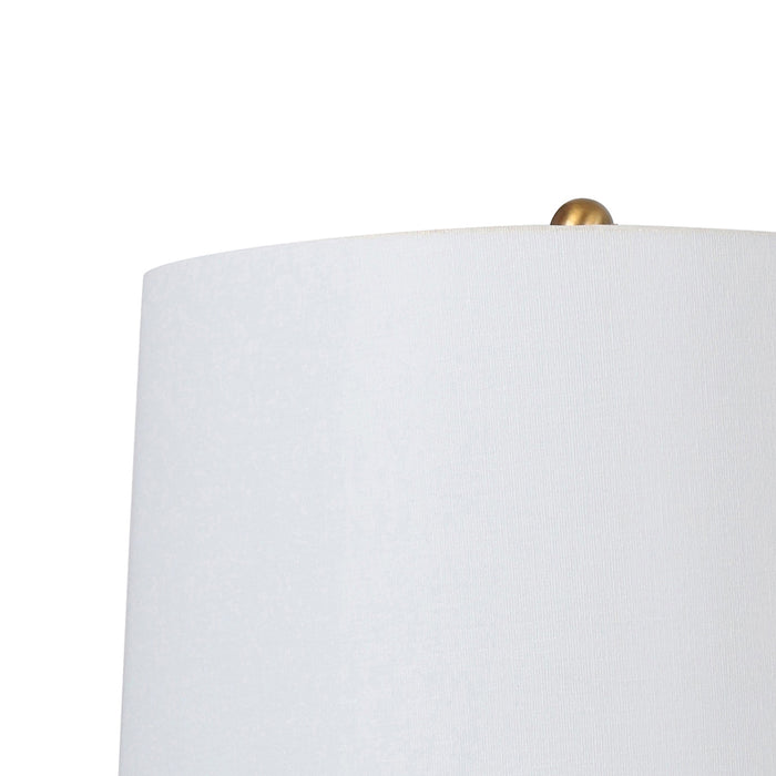 26"H Alabaster Column Table Lamp - Brushed Gold Metal Accents