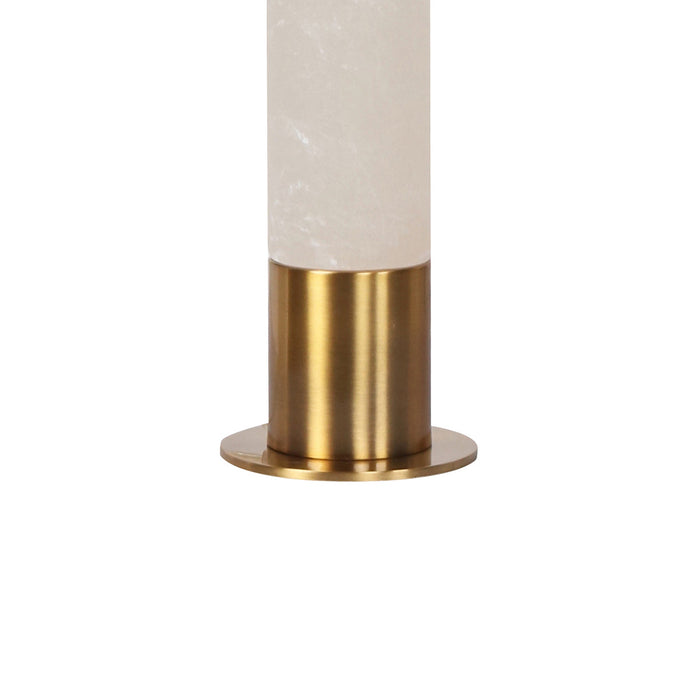 26"H Alabaster Column Table Lamp - Brushed Gold Metal Accents