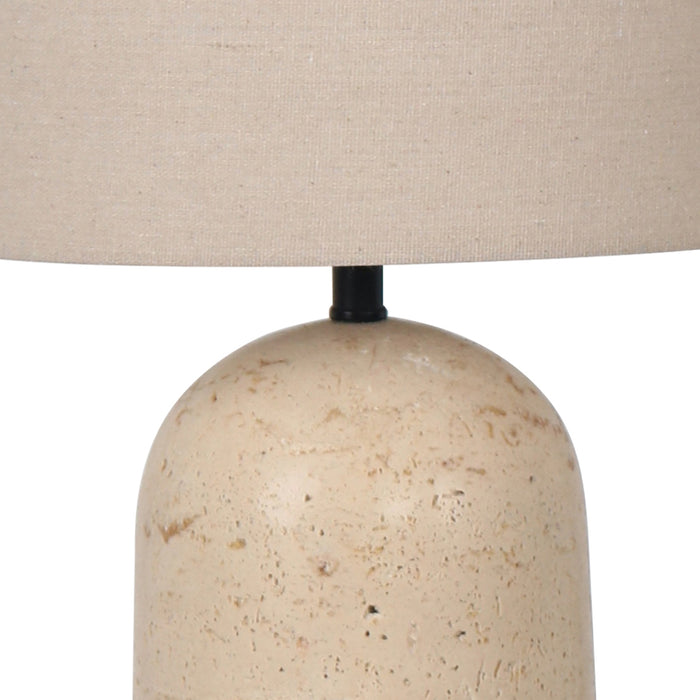 25"H Travetine Table Lamp- Cone