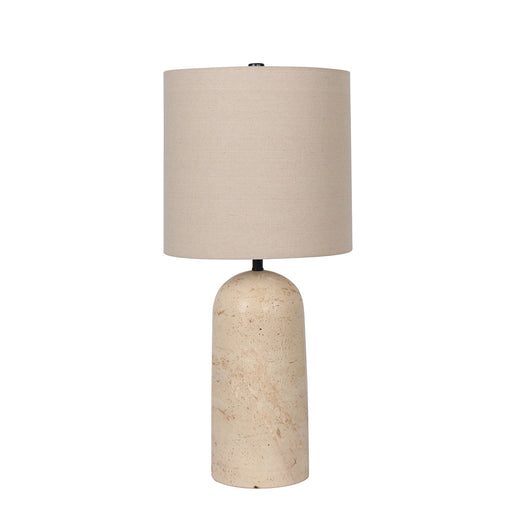 25"H Travetine Table Lamp- Cone