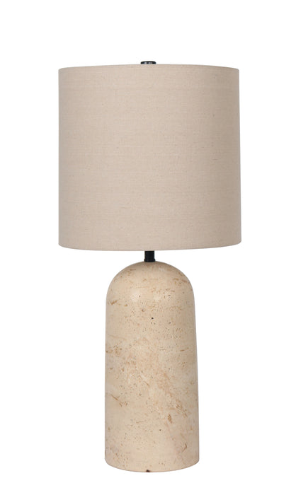 25"H Travetine Table Lamp- Cone