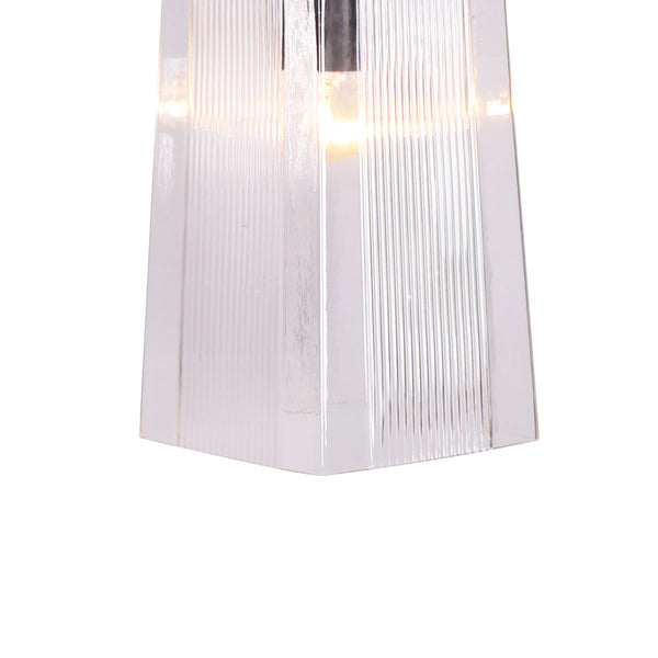 Adjustable Etched Square Glass Pendant