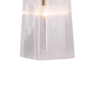 Adjustable Etched Square Glass Pendant