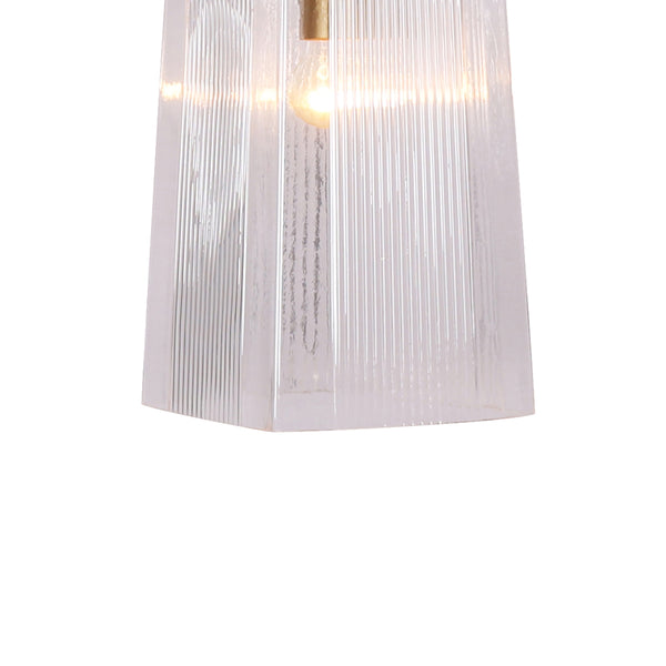 Adjustable Etched Square Glass Pendant