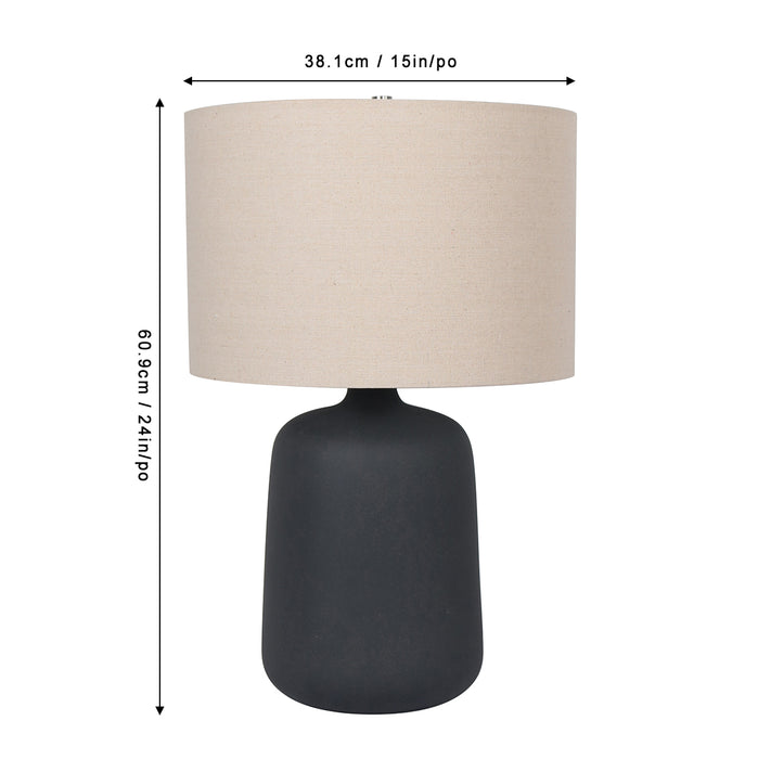 24"H Iron Ore Ceramic Table Lamp