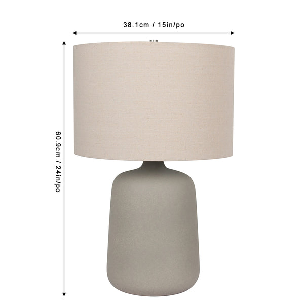 24"H Dorian Grey Ceramic Table Lamp