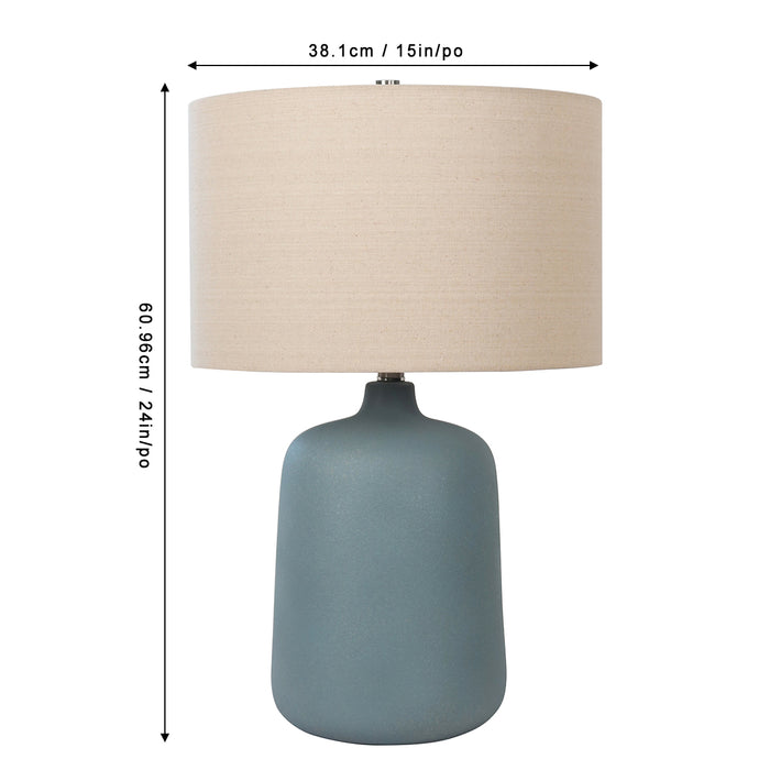 24"H Stardew Blue Ceramic Table Lamp