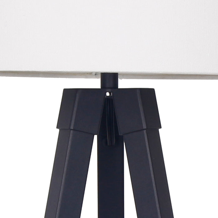 24"H Frosted Black Metal Tripod Table Lamp