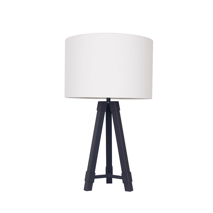 24"H Frosted Black Metal Tripod Table Lamp