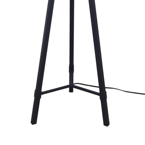 63"H Frosted Black Metal Tripod Floor Lamp