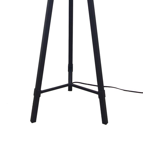 63"H Frosted Black Metal Tripod Floor Lamp