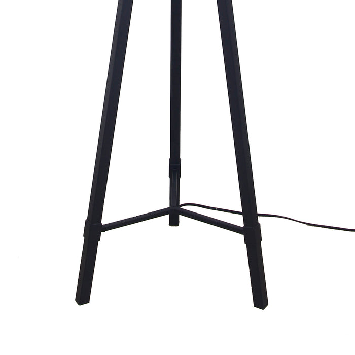 63"H Frosted Black Metal Tripod Floor Lamp