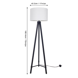 63"H Frosted Black Metal Tripod Floor Lamp