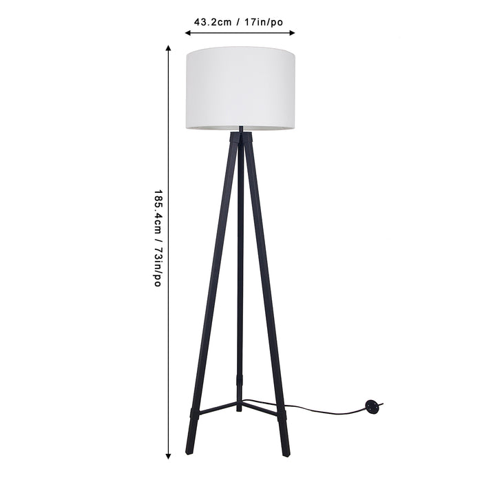 63"H Frosted Black Metal Tripod Floor Lamp