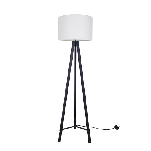 63"H Frosted Black Metal Tripod Floor Lamp