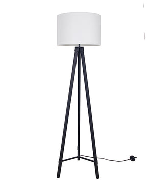 63"H Frosted Black Metal Tripod Floor Lamp