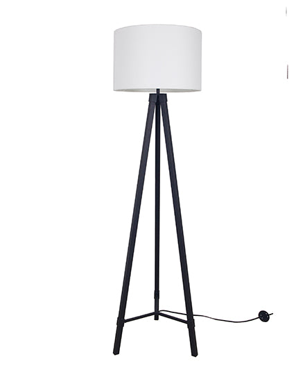 63"H Frosted Black Metal Tripod Floor Lamp