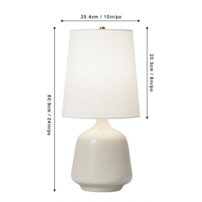 21"H White Ceramic Table Lamp