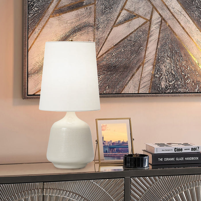 21"H White Ceramic Table Lamp