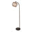 62"H Metal Floor Lamp with Rattan and Linen shade
