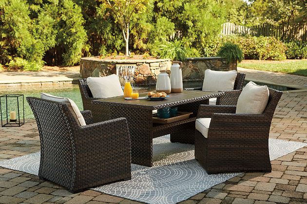 Easy Isle Outdoor Dining Table with 4 Chairs Set