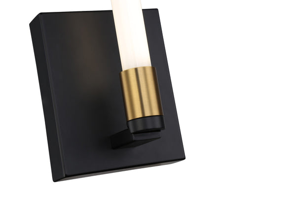 Infiniti Collection 1-Light Integrated LED Sconce, Matte Black & Brass