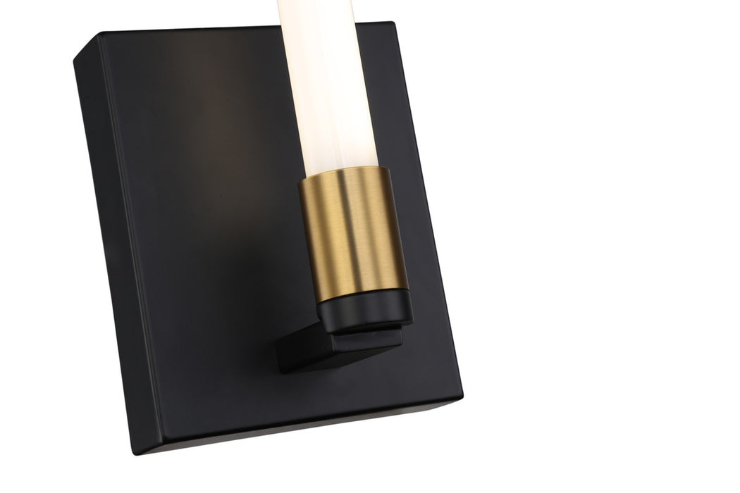 Infiniti Collection 1-Light Integrated LED Sconce, Matte Black & Brass