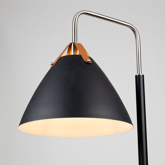 Tote Collection Floor Lamp, Black & Brass