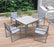 Armen Living Bistro Dining Set Grey Powder Coated Finish (table With 4 Chairs)