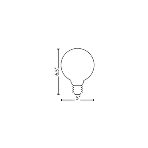 25 Watt 120v G125 Half Chrome Medium Base Bulb