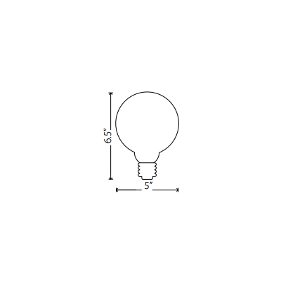 25 Watt 120v G125 Half Chrome Medium Base Bulb