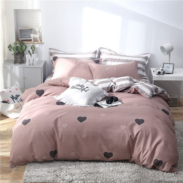 Star Owl Plaids 4pcs Bed Cover Set Cartoon Duvet Cover Adult Kids Boys Bed Sheets And Pillowcases Comforter Bedding Set 61001