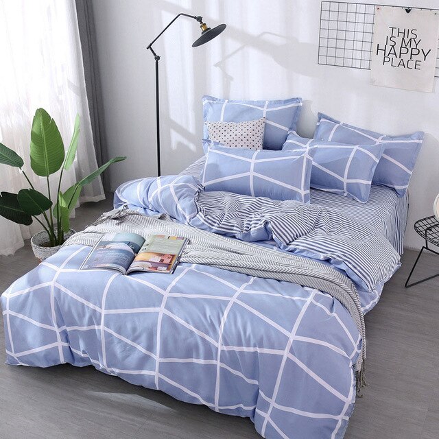 Deer Stripe 4pcs Girl Boy Kid Bed Cover Set Duvet Cover Adult Child Bed Sheets And Pillowcases Comforter Bedding Set 2TJ-61006