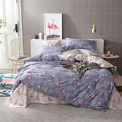 Deer Stripe 4pcs Girl Boy Kid Bed Cover Set Duvet Cover Adult Child Bed Sheets And Pillowcases Comforter Bedding Set 2TJ-61006